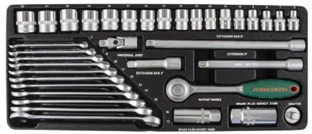 Набор головок торцевых 3/8&quot;DR 6-22мм ключи комбинированные 7-17мм 36предметов Jonnesway S04Н3536S 47394 купить в Ханты-Мансийске