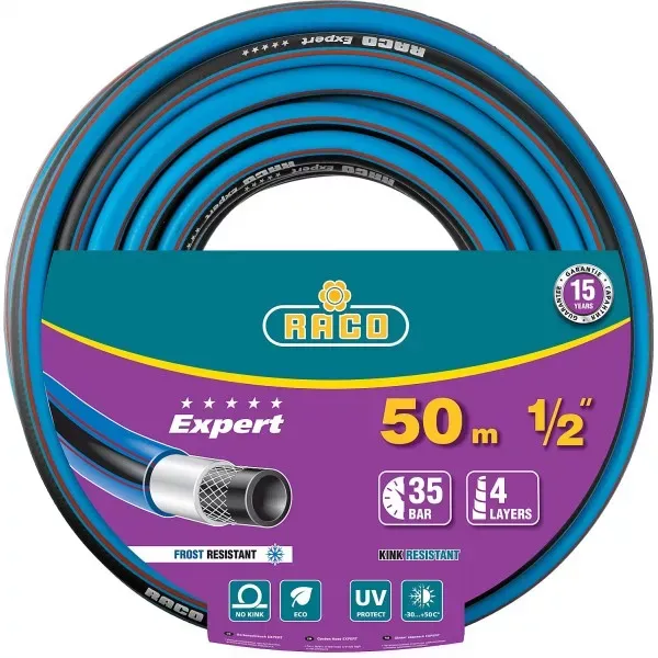 Шланг RACO "EXPERT" поливочный, 30атм., армированный, 3-х слойный, 1/2"x50м 40302-1/2-50 купить в Ханты-Мансийске