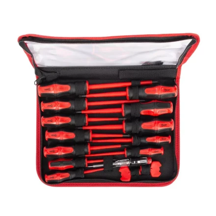 Набор диэлектрических отверток КВТ VDE НИО-15, профиль SL, PH, PZ, PZ/FL и ключи для электрошкафов, 15 предметов (103015) купить в Ханты-Мансийске