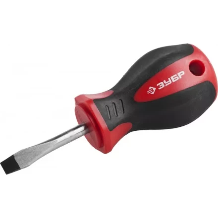 Отвертка ЗУБР &quot;МАСТЕР&quot;, &quot;STUBBY&quot; ( бочка ), Cr-v, эргономичная двухкомпонентная рукоятка, SL4,7x38мм 25061-38-4.7_z02 купить в Ханты-Мансийске