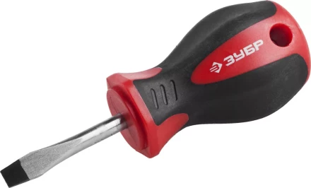 Отвертка ЗУБР &quot;МАСТЕР&quot;, &quot;STUBBY&quot; ( бочка ), Cr-v, эргономичная двухкомпонентная рукоятка, SL4,7x38мм 25061-38-4.7_z02 купить в Ханты-Мансийске