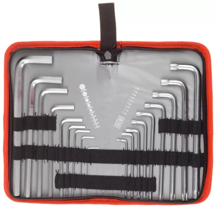 Набор ключей имбусовых ЗУБР &quot;МАСТЕР&quot;Cr-V,нейлон чехол,HEX 1,5-10 мм длинные 9 шт,TORX Т10-Т50  длинные 9 шт 27463-H18 купить в Ханты-Мансийске