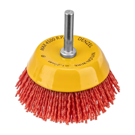 Щетка для дрели, 75 мм, Чашка, со шпилькой, нейлоновая щетина Denzel 74436 купить в Ханты-Мансийске