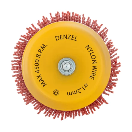 Щетка для дрели, 75 мм, Чашка, со шпилькой, нейлоновая щетина Denzel 74436 купить в Ханты-Мансийске