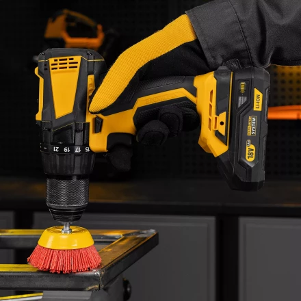 Щетка для дрели, 75 мм, Чашка, со шпилькой, нейлоновая щетина Denzel 74436 купить в Ханты-Мансийске