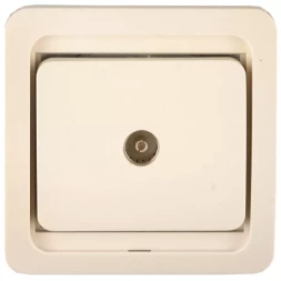 Розетка СВЕТОЗАР "ГАММА" телевизионная одинарная, цвет бежевый SV-54115-B