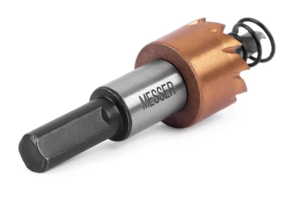 HSS-TiN коронка MESSER  19мм с центр. сверлом и толкающей пружиной для  лист. материала  до 2 мм ц/х купить в Ханты-Мансийске