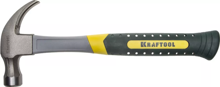 Молоток-гвоздодер 450 г с фиберглассовой рукояткой, KRAFTOOL 20280-450 20280-450 купить в Ханты-Мансийске