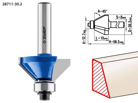 ЗУБР 30.2 x 13 мм, фреза кромочная калевочная (фасочная) №9, Профессионал (28711-30.2) купить в Ханты-Мансийске