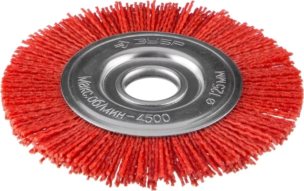 ЗУБР "ПРОФЕССИОНАЛ". Щетка дисковая для УШМ, нейлоновая проволока с абразивным покрытием, 125х22мм 35160-125_z01 купить в Ханты-Мансийске