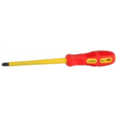 Отвертка STAYER "PROFESSIONAL" "MAX-GRIP" диэлектрическая, двухкомпонентная рукоятка, Cr-V, PH №3x150мм 25828-3-150 G