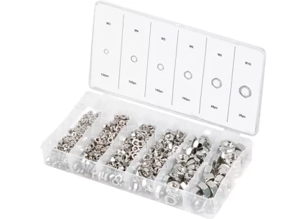 Набор гаек  М3 М4 М5 М6 М8 М10 600 предметов СИБРТЕХ 47615 купить в Ханты-Мансийске
