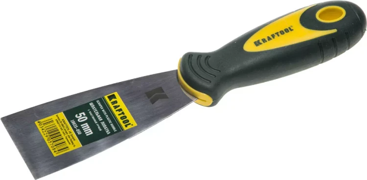 Шпательная лопатка KRAFTOOL с 2-компонент ручк, профилиров нержав полотно, 50мм 10035-050 купить в Ханты-Мансийске