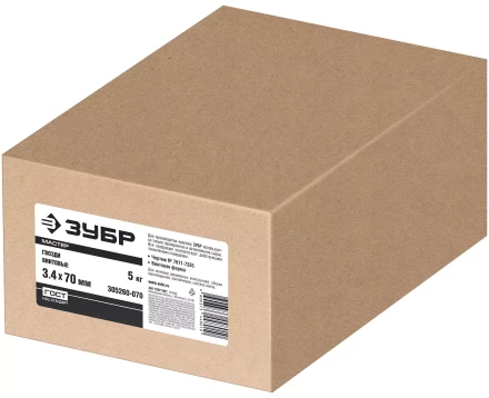 ЗУБР 70 x 3.4 мм, 5 кг, винтовые гвозди (305260-070) купить в Ханты-Мансийске