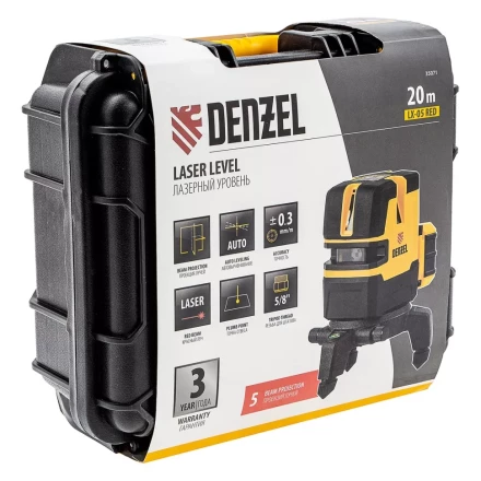 Лазерный уровень LX 05 Red, 20 м, 635 нм, аккумулятор Li 5200 mAh, резьба 5/8&quot; Denzel 35071 купить в Ханты-Мансийске