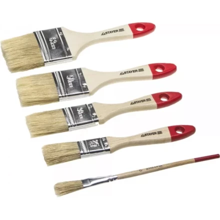 Набор STAYER &quot;STANDARD&quot; &quot;UNIVERSAL&quot;: Кисти, светлая натур щетина, деревянная ручка, 4шт: 25, 38, 50мм; плоская №0 0162-H4_z01 купить в Ханты-Мансийске